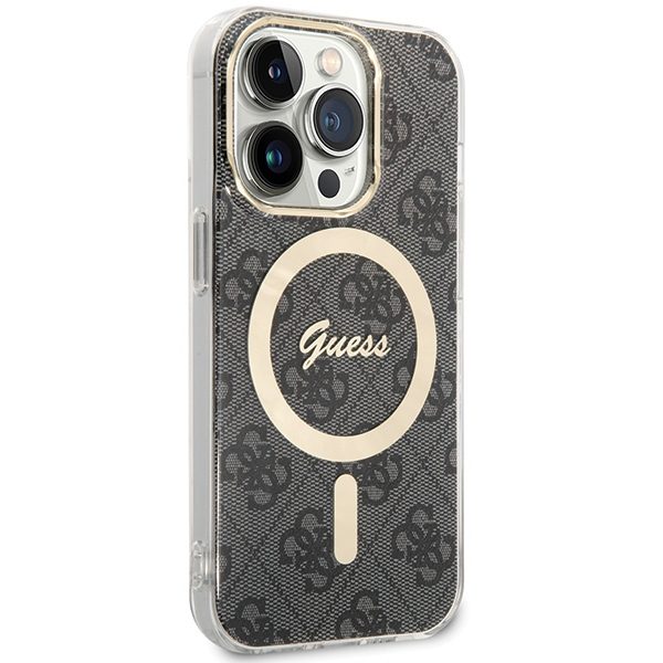 Guess case for iPhone 15 Pro 6,1" GUHMP15LH4STK black HC MAGSAFE IML 4G B