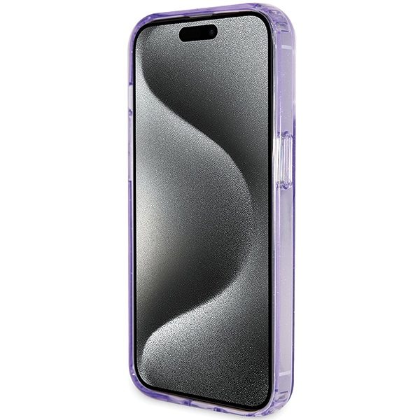 360917_oryg Guess case for iPhone 15 Pro 6,1" GUHMP15LHRSGSU purple HC RING STAND MAGSAFE SCRIPT LOGO GLITTER