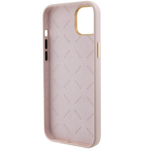 Guess case for iPhone 15 6,1" GUHCP15SM4DGPP pink HC SILICONE LOGO STRASS 4G