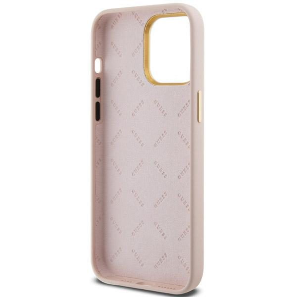 361099_oryg Guess case for iPhone 15 Pro 6,1" GUHCP15LSMBSLP pink HC SILICONE SCRIPT METAL LOGO & FRAME