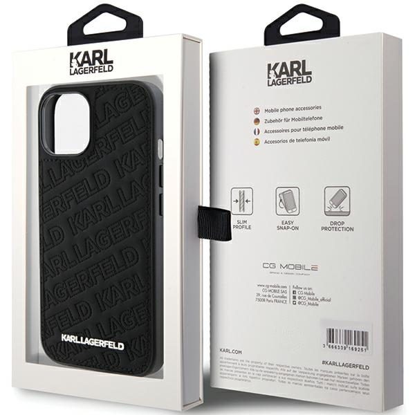 361152_oryg Karl Lagerfeld case for iPhone 15 6,1" KLHCP15SPQKPMK black HC QUILTED K PATTERN