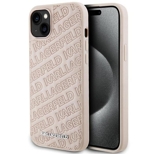 361177_oryg Karl Lagerfeld case for iPhone 15 6,1" KLHCP15SPQKPMP pink HC QUILTED K PATTERN