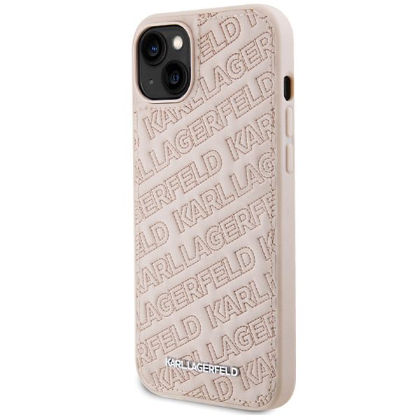 361178_oryg Karl Lagerfeld case for iPhone 15 6,1" KLHCP15SPQKPMP pink HC QUILTED K PATTERN