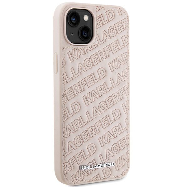 361180_oryg Karl Lagerfeld case for iPhone 15 6,1" KLHCP15SPQKPMP pink HC QUILTED K PATTERN