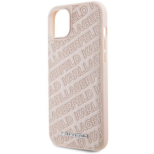 361182_oryg Karl Lagerfeld case for iPhone 15 6,1" KLHCP15SPQKPMP pink HC QUILTED K PATTERN
