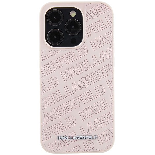 361203_oryg Karl Lagerfeld case for iPhone 15 Pro Max 6,7" KLHCP15XPQKPMP pink HC QUILTED K PATTERN