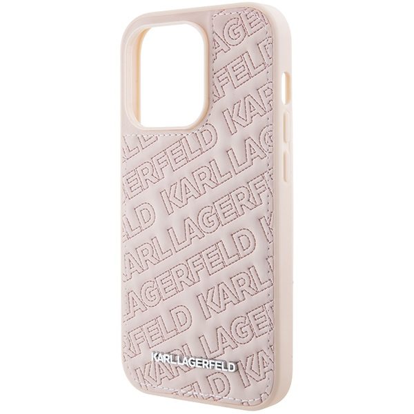 361206_oryg Karl Lagerfeld case for iPhone 15 Pro Max 6,7" KLHCP15XPQKPMP pink HC QUILTED K PATTERN