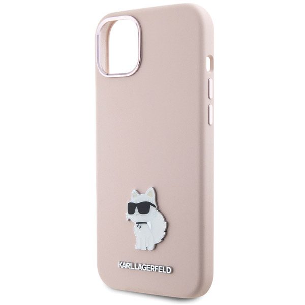 Karl Lagerfeld case for iPhone 15 Plus 6,7" KLHCP15MSMHCNPP pink HC SILICONE C METAL PIN