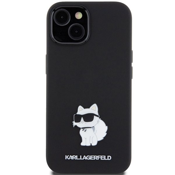 Karl Lagerfeld case for iPhone 15 6,1" KLHCP15SSMHCNPK black HC SILICONE C METAL PIN