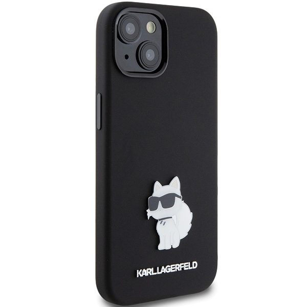 Karl Lagerfeld case for iPhone 15 6,1" KLHCP15SSMHCNPK black HC SILICONE C METAL PIN