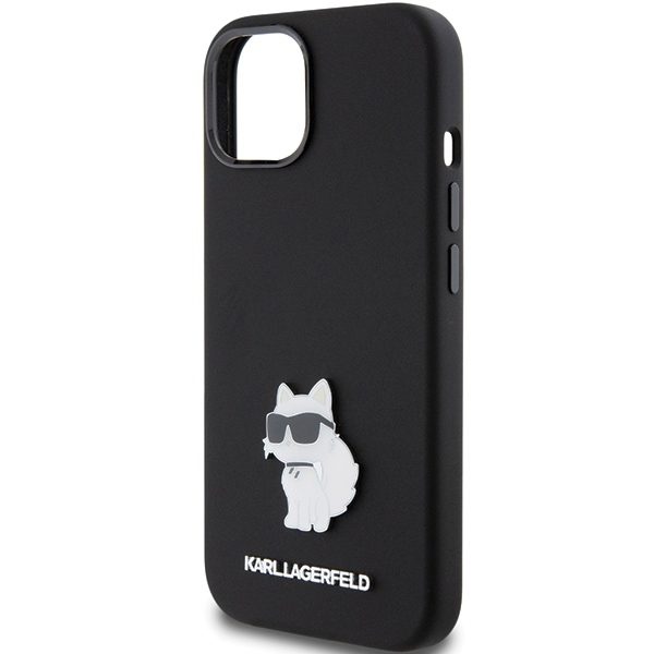 Karl Lagerfeld case for iPhone 15 6,1" KLHCP15SSMHCNPK black HC SILICONE C METAL PIN