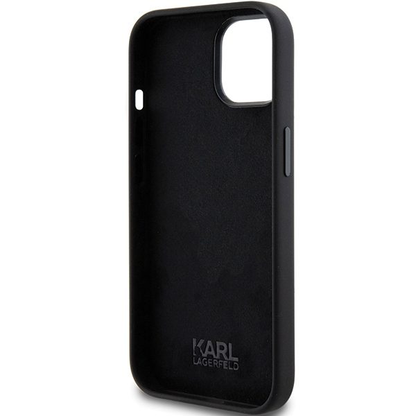 Karl Lagerfeld case for iPhone 15 Plus 6,7" KLHCP15MSMHCNPK black HC SILICONE C METAL PIN