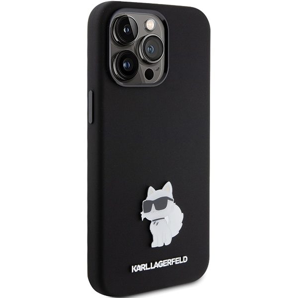 Karl Lagerfeld case for iPhone 15 Pro 6,1" KLHCP15LSMHCNPK black HC SILICONE C METAL PIN