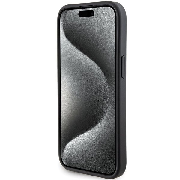 Karl Lagerfeld case for iPhone 15 6,1" KLHCP15SGSACHPK black HC GRIPSTAND SAFFIANO CHOUPETTE PINS