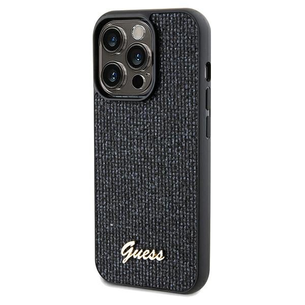 Guess case for iPhone 13 Pro 6,1" GUHCP13LPMSDGSK black HC PU DISCO SCRIPT METAL