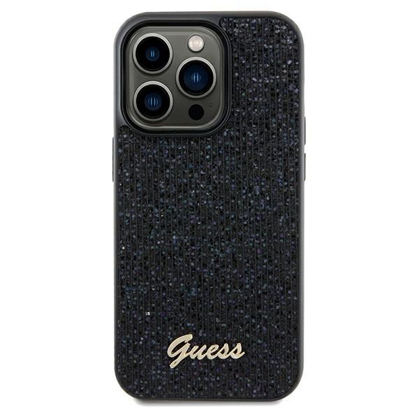 Guess case for iPhone 13 Pro 6,1" GUHCP13LPMSDGSK black HC PU DISCO SCRIPT METAL