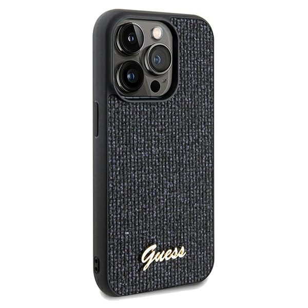 Guess case for iPhone 13 Pro 6,1" GUHCP13LPMSDGSK black HC PU DISCO SCRIPT METAL