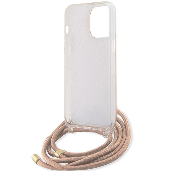 362754_oryg Guess case for iPhone 15 Pro 6,1" GUHCP15LHC4SEP pink HC CROSSBODY CORD 4G PRINT