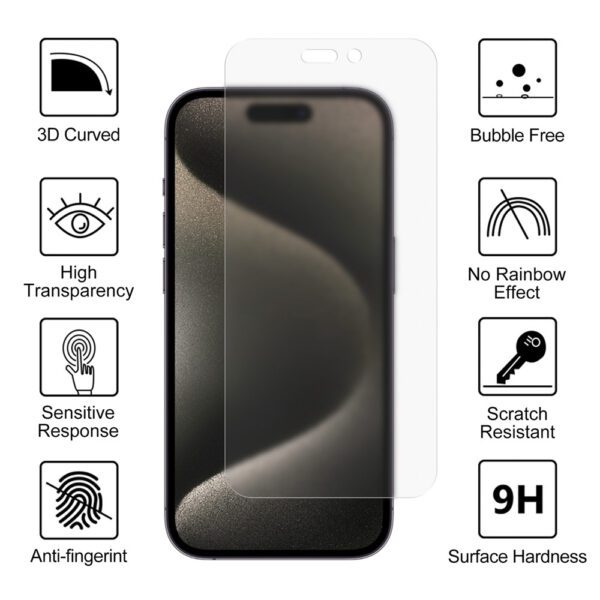 Vmax tempered glass 0.33mm clear glass for iPhone 14 Pro 6,1" matte