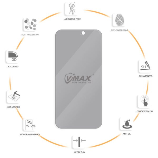 363419_oryg Vmax tempered glass 0.33mm 2,5D high clear privacy glass for iPhone 12 / 12 Pro 6,1"