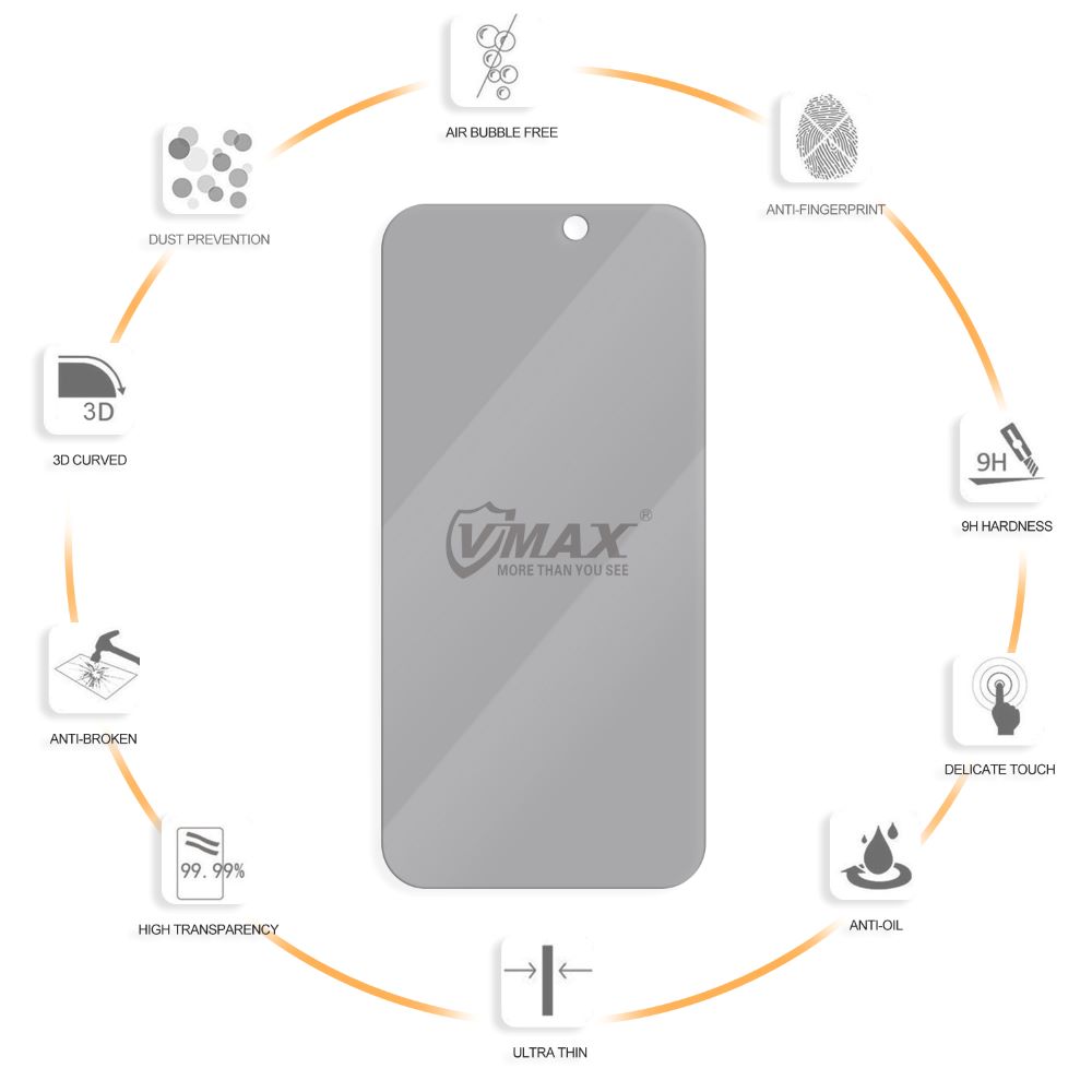 363419_oryg Vmax tempered glass 0.33mm 2,5D high clear privacy glass for Xiaomi Redmi Note 12 Pro 4G / Note 12 Pro 5G / 12 Pro + / 12 Explorer