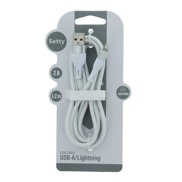 Setty USB - Lightning cable 1,2 m 2A KNA-L-1.220 white