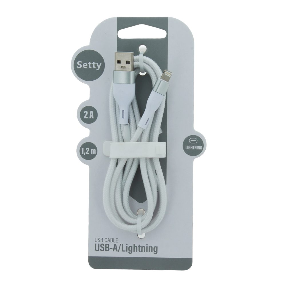 Setty USB - Lightning cable 1,2 m 2A KNA-L-1.220 white