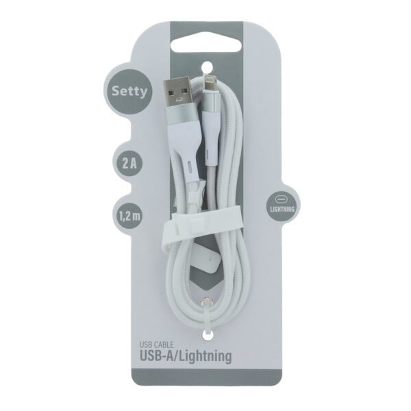 Setty USB - Lightning cable 1,2 m 2A KNA-L-1.220 white