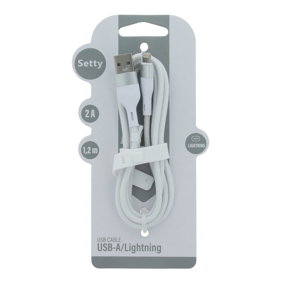 Setty USB - Lightning cable 1,2 m 2A KNA-L-1.220 white