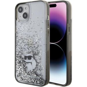 Karl Lagerfeld case for iPhone 15 Plus 6,7" KLHCP15MLKCNSK transparent HC LIQ. GLITTER C