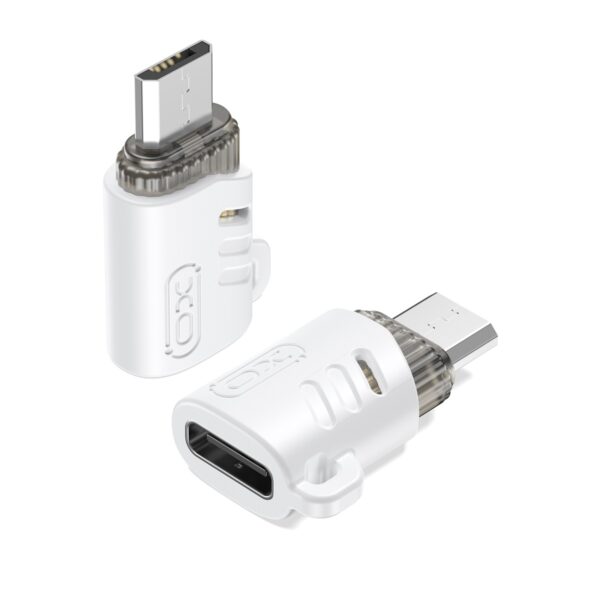 365425_oryg XO adapter NB256H USB-C - microUSB white