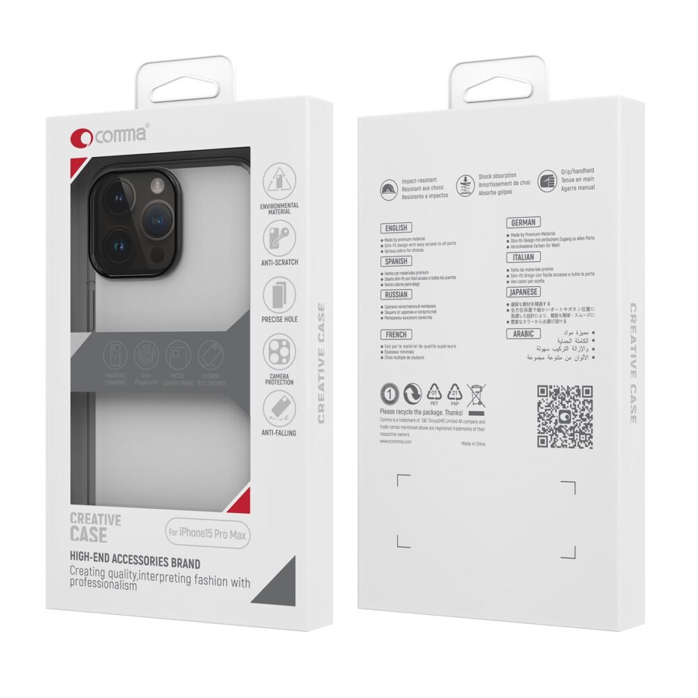 365820_oryg Comma case Hard Jacket for iPhone 15 Plus transparent antibacterial