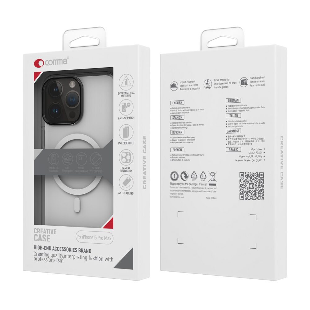 365829_oryg Comma case Hard Jacket Mag for iPhone 15 Plus transparent antibacterial