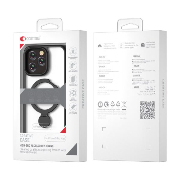 Comma case Joy Shark Mag for iPhone 15 Plus gray