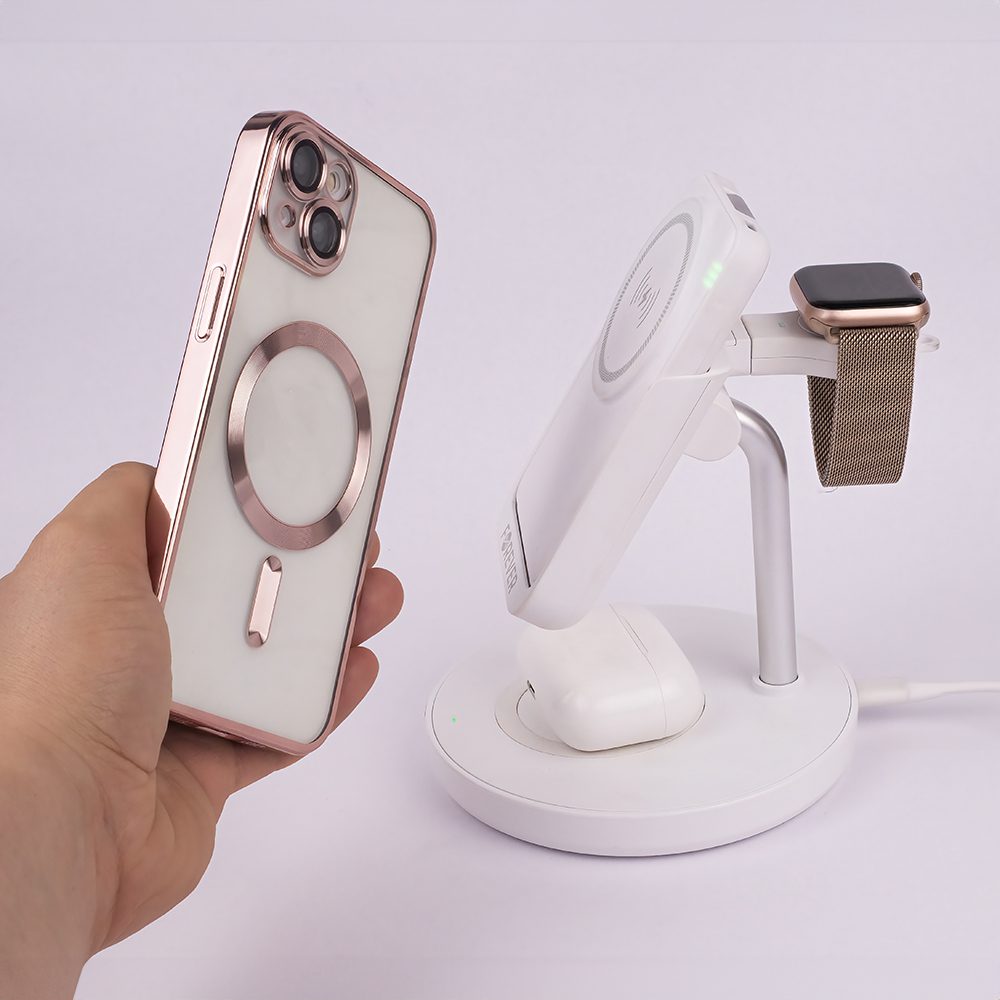 366538_oryg Forever MACS-100 magnetic wireless charging station with power bank white 5in1