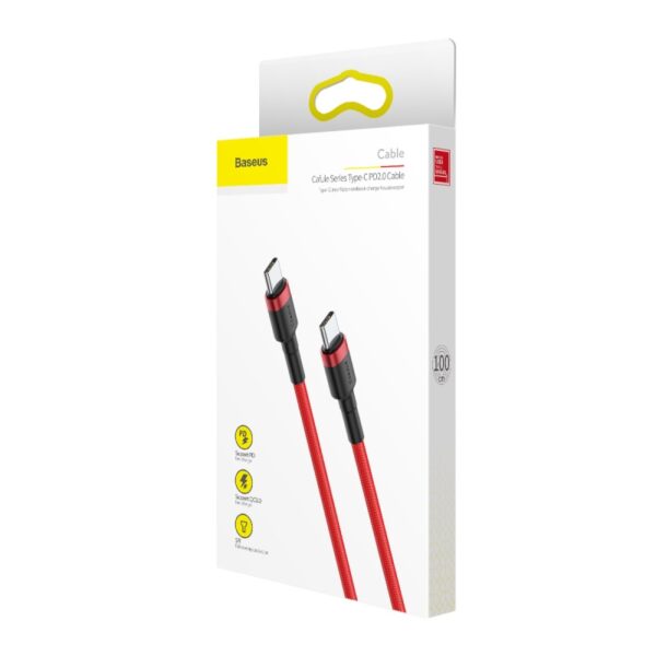 Baseus cable Cafule PD 2.0 USB-C - USB-C 1,0m 3A red 60W