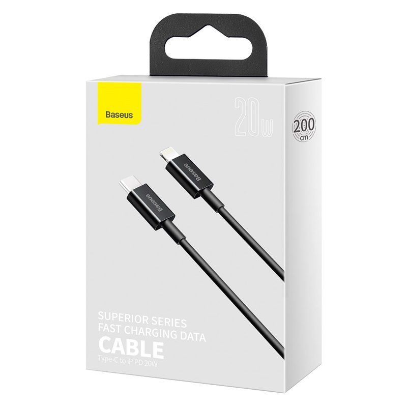 367332_oryg Baseus cabel Superior PD USB-C - Lightning 2,0m black 20W