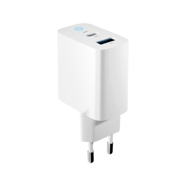 Forever TC-06-20AC PD QC charger 1x USB-C 1x USB 20W white