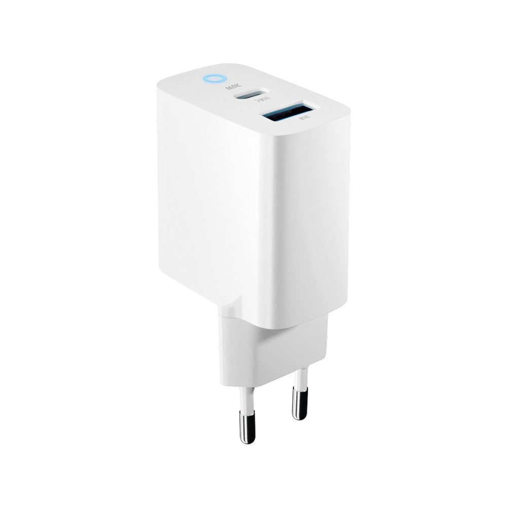 367698_oryg Forever TC-06-20AC PD QC charger 1x USB-C 1x USB 20W white