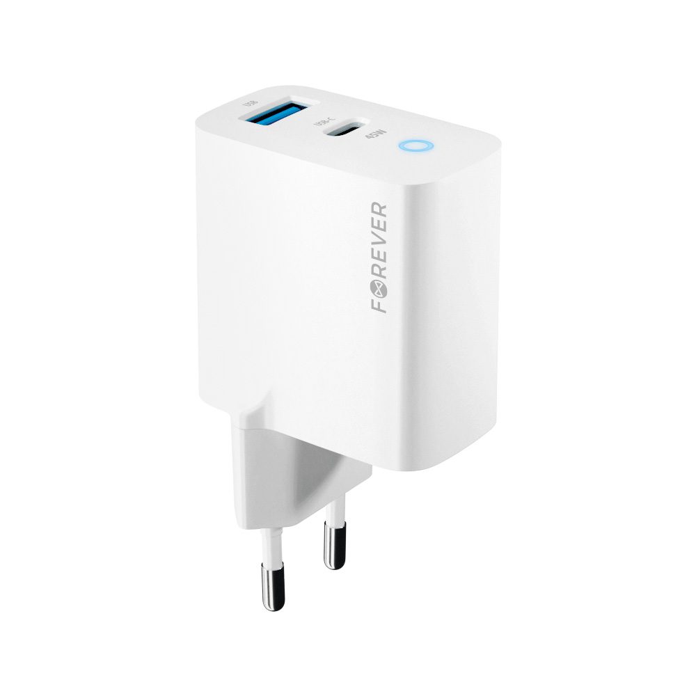 367713_oryg Forever TC-06-45AC GaN PD QC charger 1x USB-C 1x USB 45W white