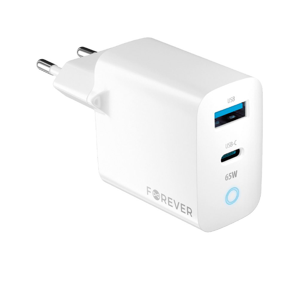 367714_oryg Forever TC-06-65AC GaN PD QC charger 1x USB-C 1x USB 65W white