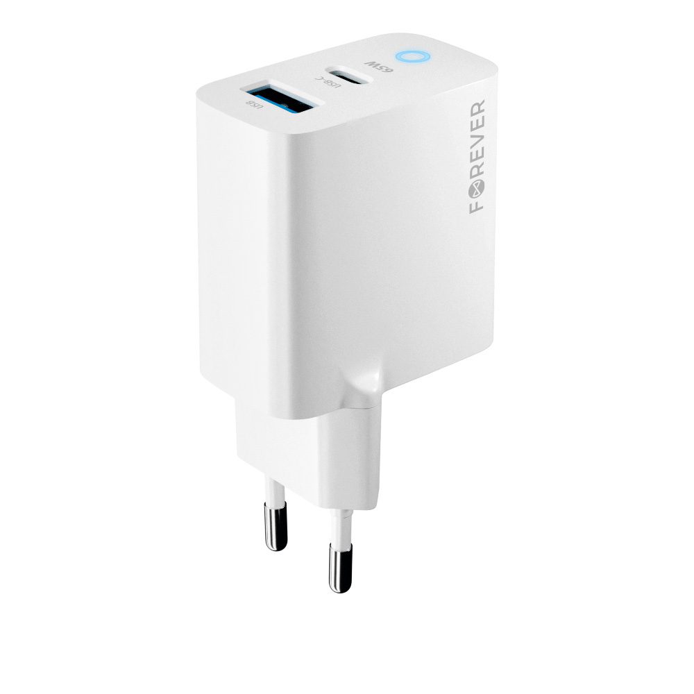 367716_oryg Forever TC-06-65AC GaN PD QC charger 1x USB-C 1x USB 65W white