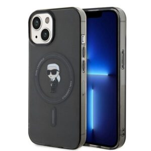Karl Lagerfeld case for iPhone 15 6,1" KLHMP15SHFCKNOK black hardcase IML Ikonik MagSafe