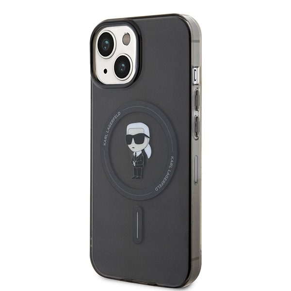 Karl Lagerfeld case for iPhone 15 6,1" KLHMP15SHFCKNOK black hardcase IML Ikonik MagSafe