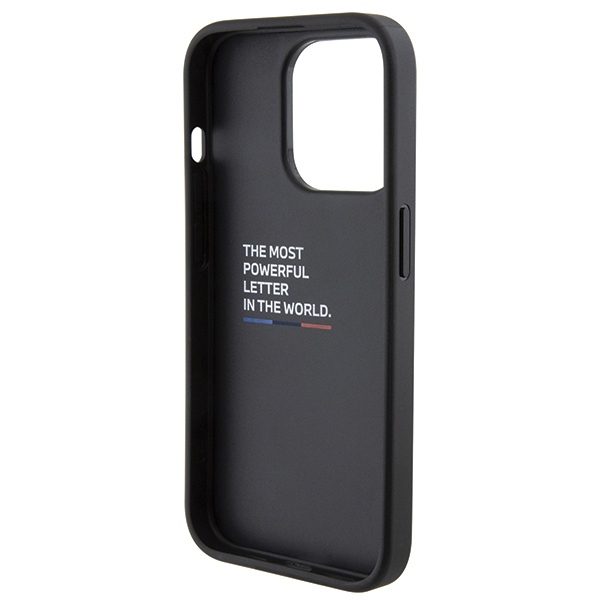 BMW case for iPhone 15 Pro 6,1" black BMHCP15LGSPCCK M HC GRIP STAND PU SMOOTH AND CARBON