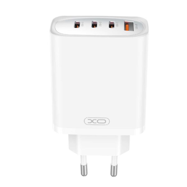 XO wall charger CE23 PD 65W 3x USB-C 1x USB white + cable USB-C - USB-C