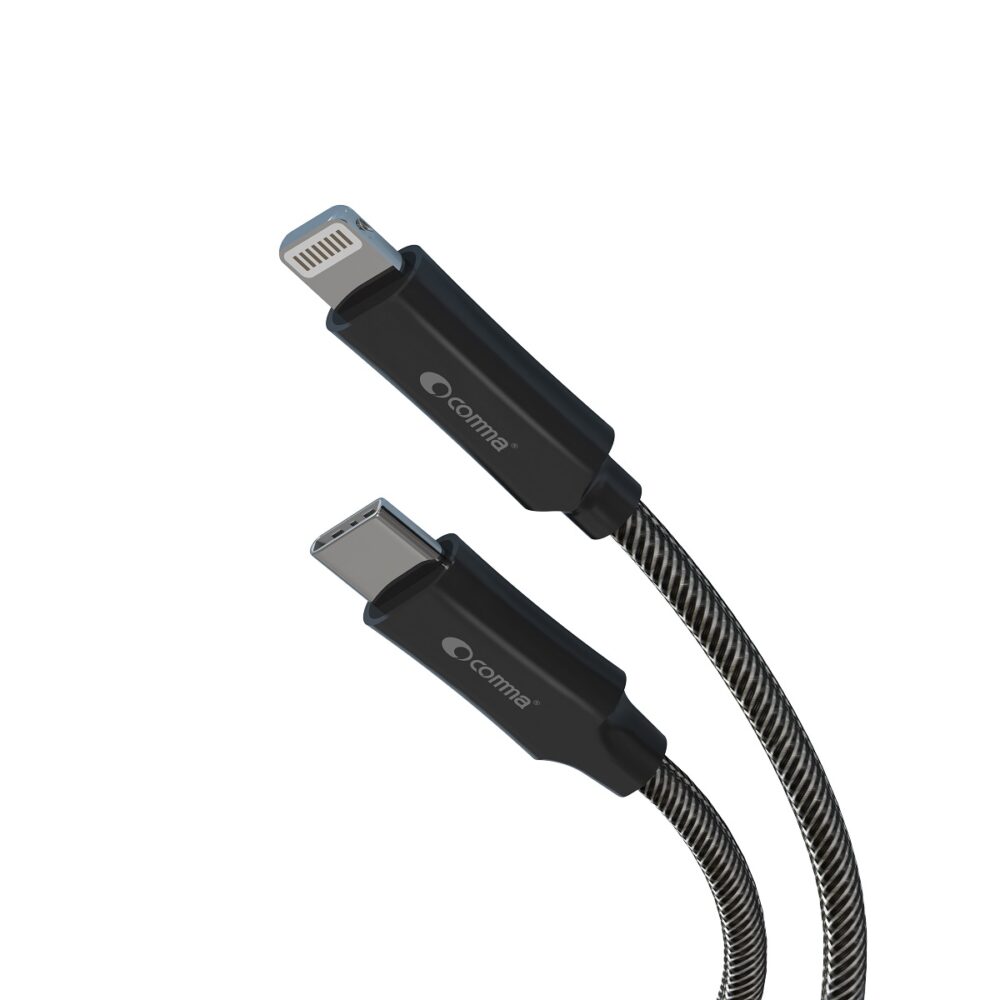 370060_oryg Comma cable Jub MFi USB-C - Lightning 3A 1,5m gray