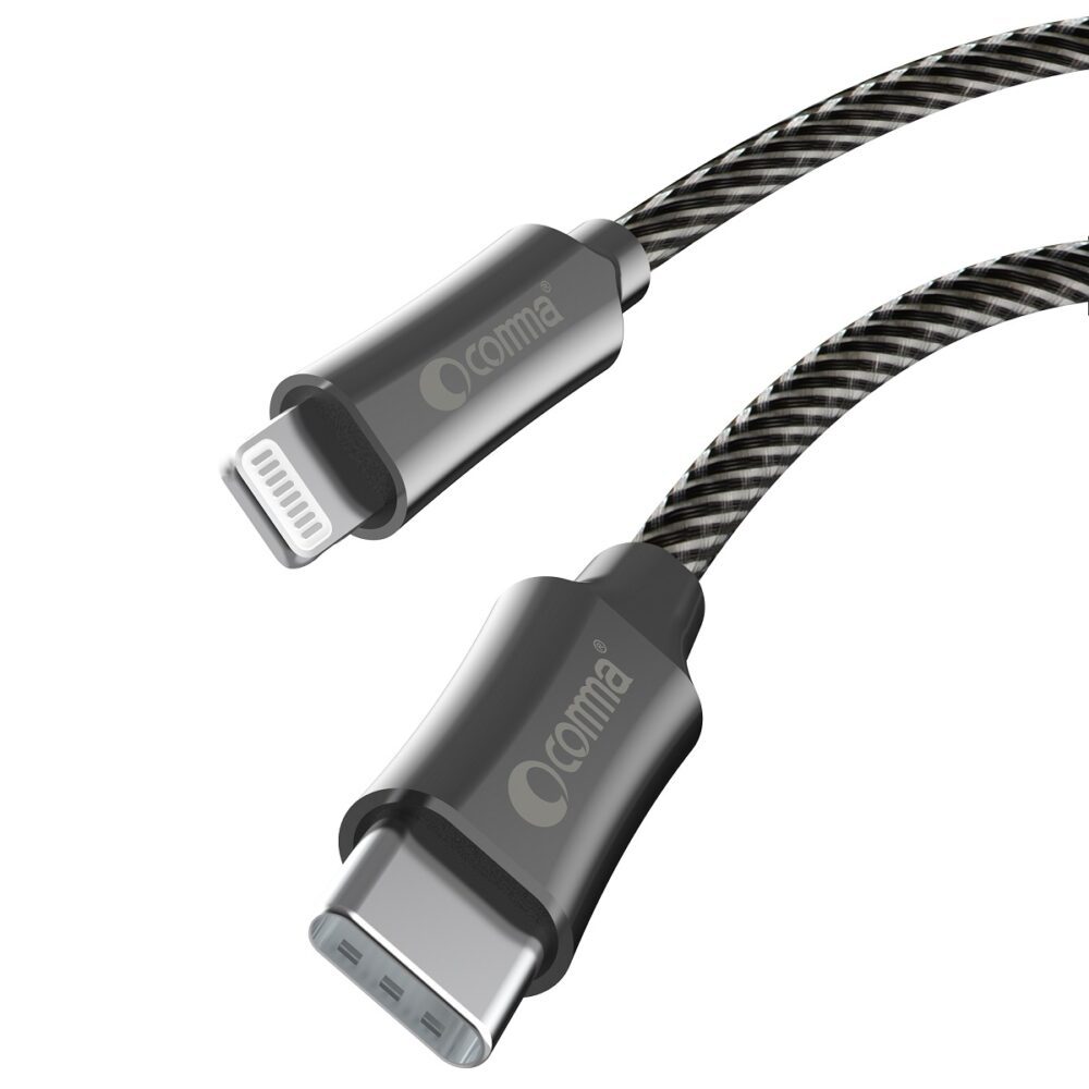 370061_oryg Comma cable Jub MFi USB-C - Lightning 3A 1,5m gray