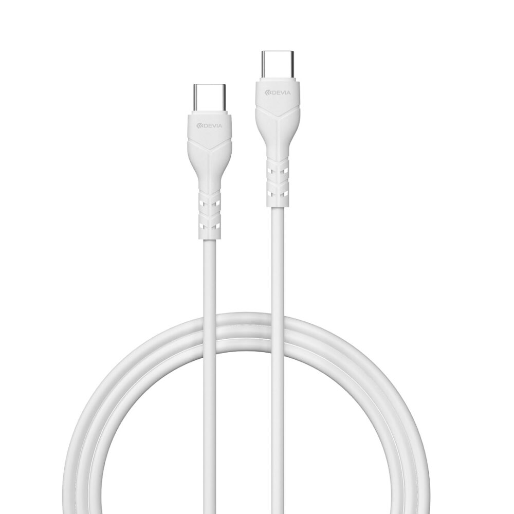 370125_oryg Devia cable Kintone EC151 USB-C - USB-C 1,0 m 3A white