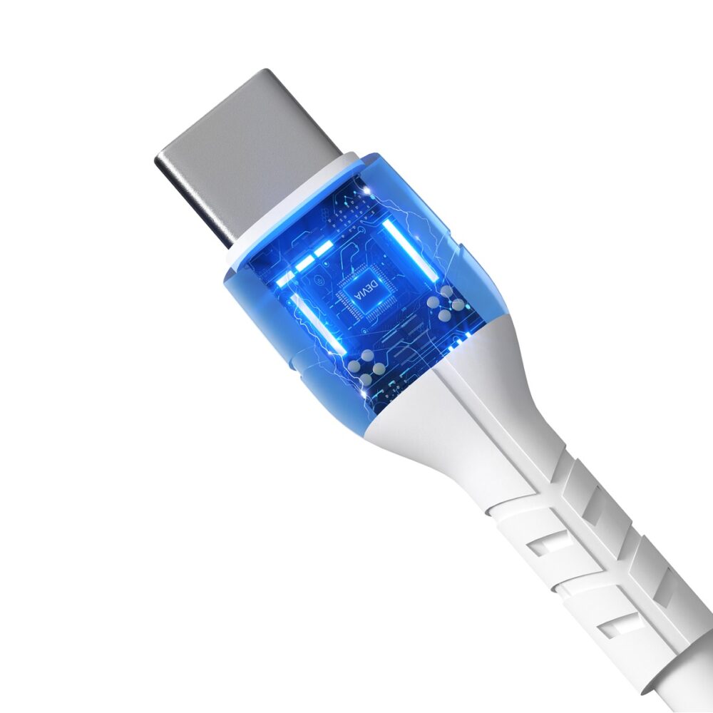370128_oryg Devia cable Kintone EC151 USB-C - USB-C 1,0 m 3A white